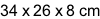 34 x 26 x 8 cm